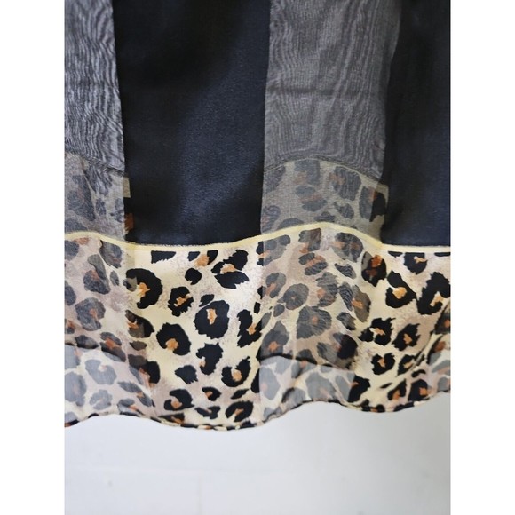 Nwt Bill Blass Vintage 100% Silk Black Cheetah Print Rectangular Scarf 52 X 12 - Picture 3 of 7